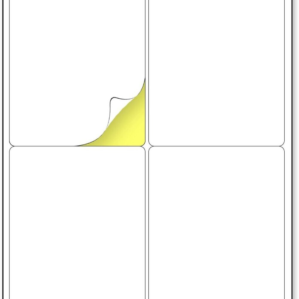 4" x 5" 30 Sheets, Large White Labels Stickers - Laser/Inkjet Printable